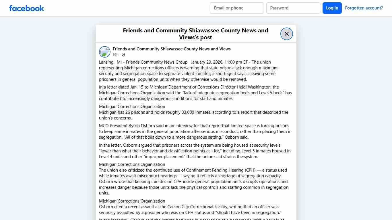 La... - Friends and Community Shiawassee County News and Views | Facebook